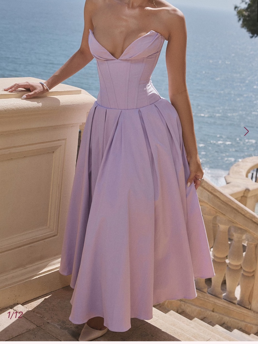HOUSE OF CB LADY Orchid Strapless Midi Dress L